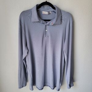 Men's Gray Long Sleeve Polo Shirt